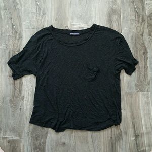 Brandy Melville Dark Grey Oversize Pocket Tee