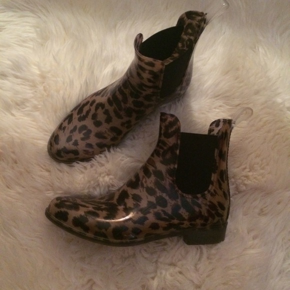 Jcrew Leopard Print Jelly Rain Booties