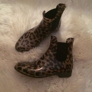 Jcrew Leopard Print Jelly Rain Booties