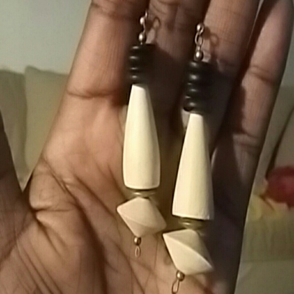 Wood Drop Earrings - Picture 1 of 1