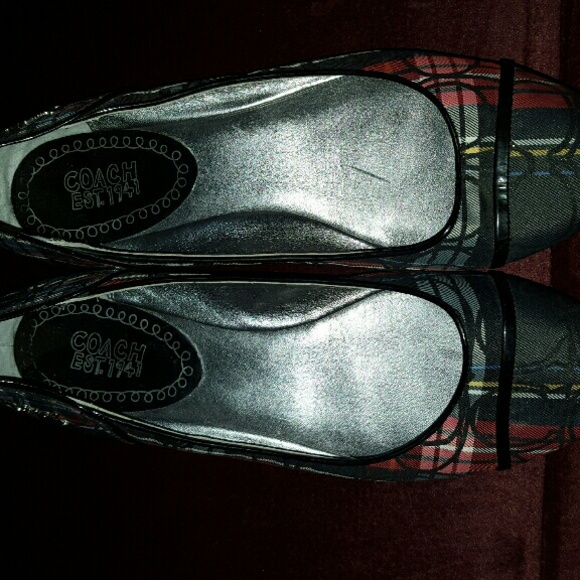 Plaid coach shoes.
