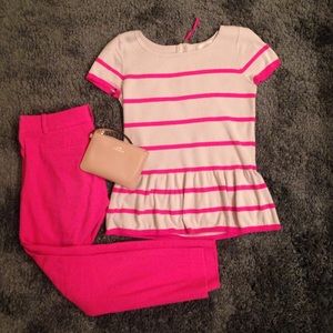 Striped peplum sweater