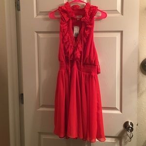 NWT Red flirty dress with Ruffles