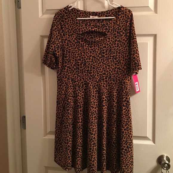NWT Leopard print peekaboo skater dress