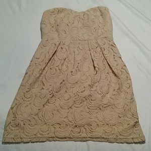 Pink tan lace dress