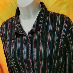 🏈 Pretty Striped Button Front Shirt
