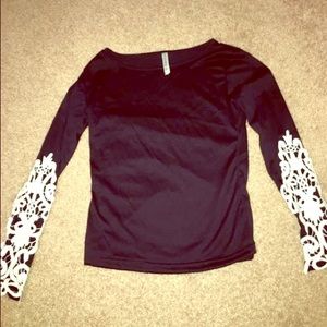 Navy blue lace shirt