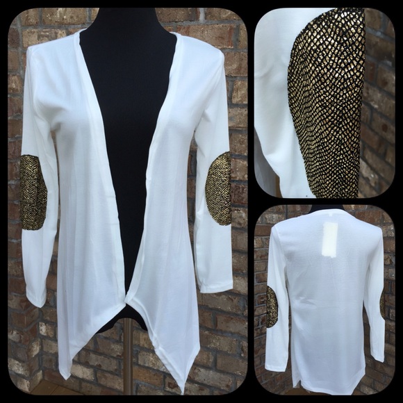 $1.99 Ship Cardigan with Snake Skin Patchwork. New