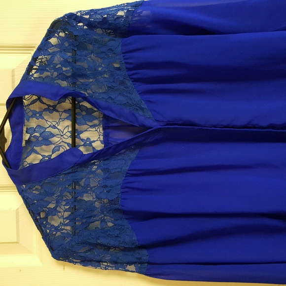 Hot blue flowy top