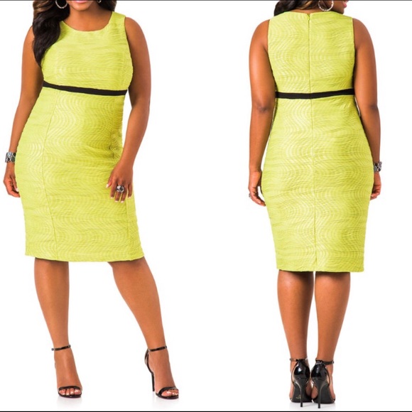 Ashley Stewart Dresses & Skirts - *SALE*Textured Sheath Dress Bright Green, Size 2x