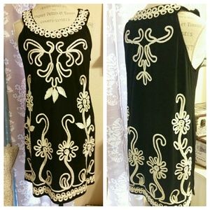 Striking black and white sheath dress