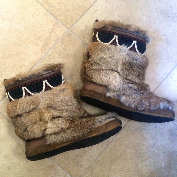 Tory Burch Leather and Rabbit Boots