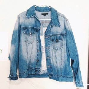 Oversize distressed denim jacket