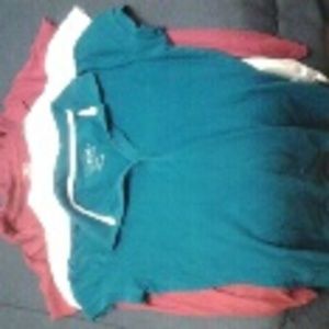 Collared shirts red white and blue