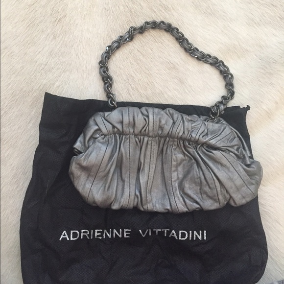 Adrienne Vittadini gray evening clutch - Picture 1 of 5