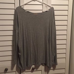 Light Grey Long Sleeve Piko Top