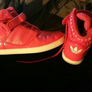 Pink addidas size 7