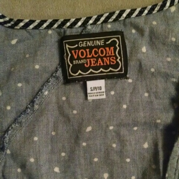 Volcom navy polka dot tank top - Picture 2 of 3