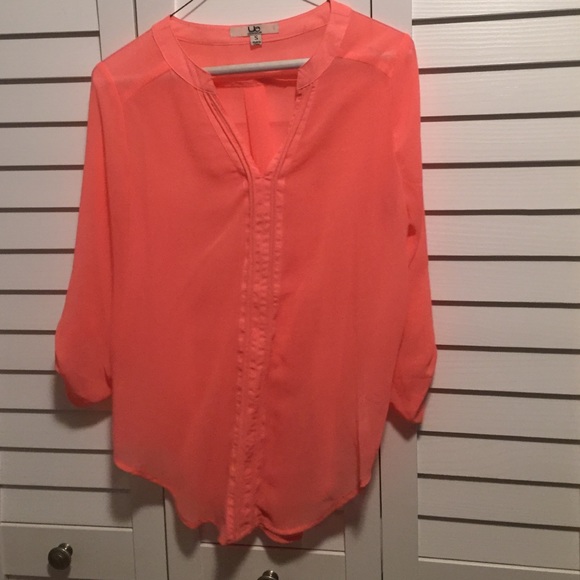 Hot pink silk sheer tunic
