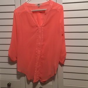 Hot pink silk sheer tunic