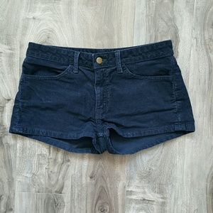 American Apparel Navy Corduroy Shorts