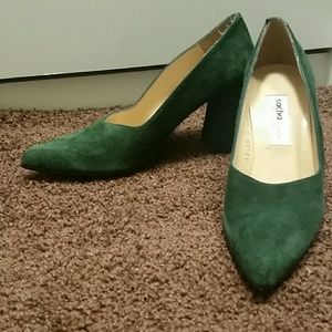 Green Genuine Leather heels.