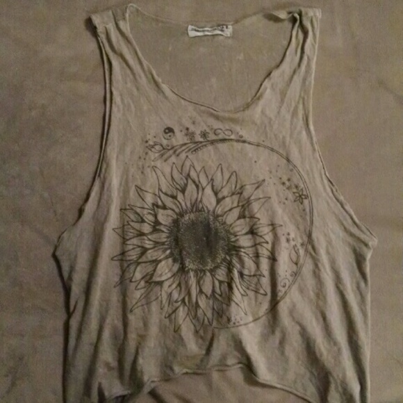 Project social t gray moon flower tank top - Picture 1 of 3