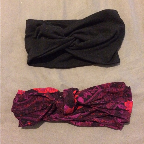 Black & Burgundy Turban Headbands