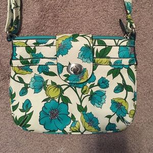 Floral faux leather purse