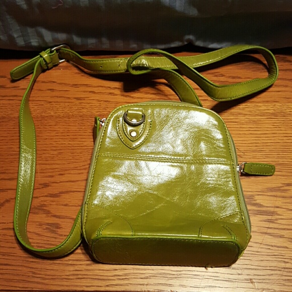 Italian leather green cross body bag by Bo Bo