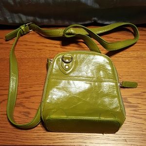 Italian leather green cross body bag by Bo Bo