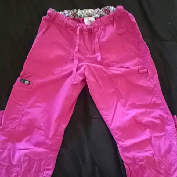 Pink koi scrub bottoms