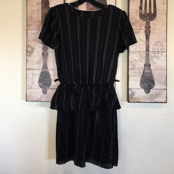 Vintage striped day office dress