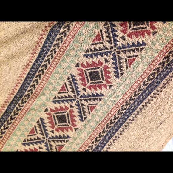 ❗️SOLD❗️Knit Mocha Flowy Tribal Navajo Loose Top - Picture 3 of 3