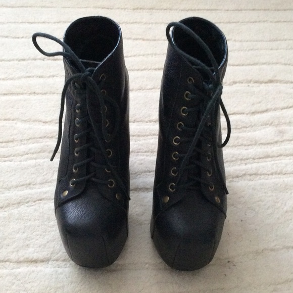 Jeffrey Campbell Lita booties black leather 5.5