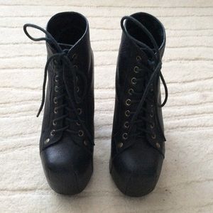 Jeffrey Campbell Lita booties black leather 5.5