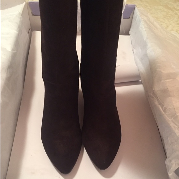 Chocolate brown wedge boots. Nice! New!