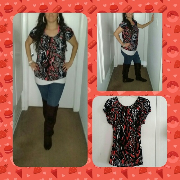 Style & Co. Tops - SOLD Adorable colorful style and company blouse L