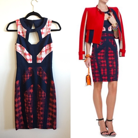 BCBGMaxAzria Dresses & Skirts - BCBG cut out printed dress sz 0