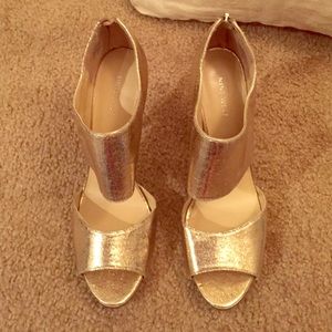 Gold platform heels