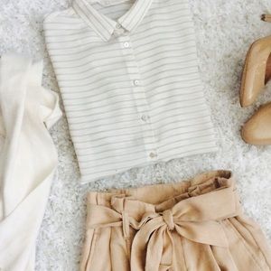 Zara stripe long sleeve button up