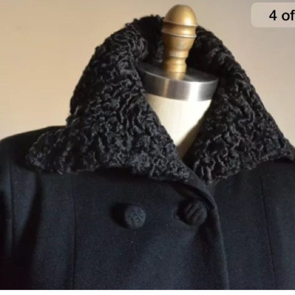 SALE ❤️2x HP❤️1940's Wool COAT Flared Persian Lamb - Picture 2 of 4