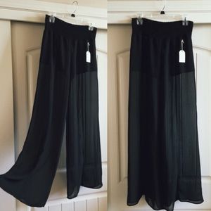Bohemian Chiffon Wide Leg Pants