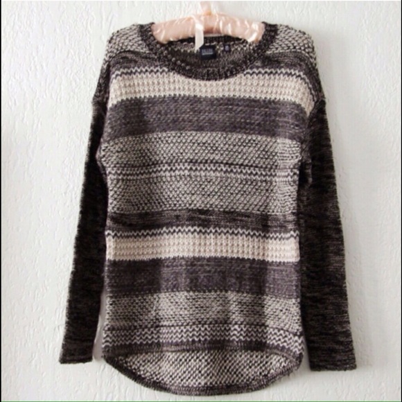 Saks Pullover Boat Neck Sweater - Gray Stripe