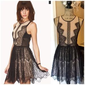 🚫❌SOLD❌🚫 Black & Nude Lace Dress