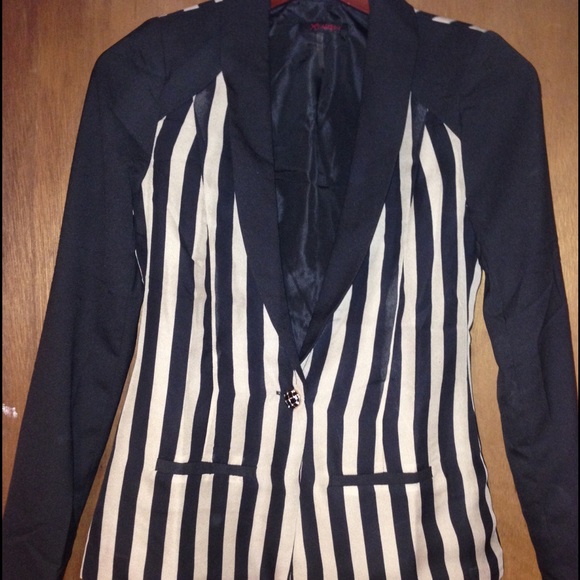 Nude and black blazer