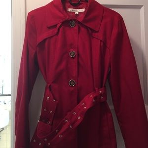 Beautiful red belted coat