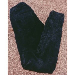 Free People printed corduroy skinny jeans