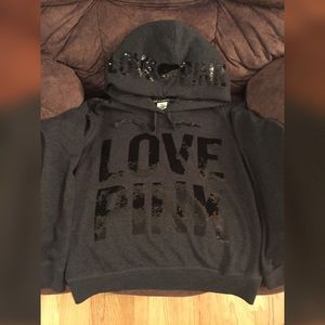 🚫SOLD🚫VS PINK 🌟BLING⭐️ hoodie - SIZE L