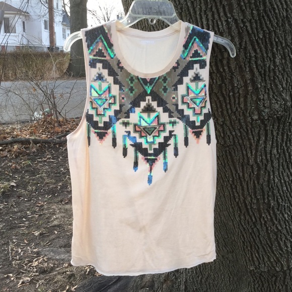Aztec Sequin Top